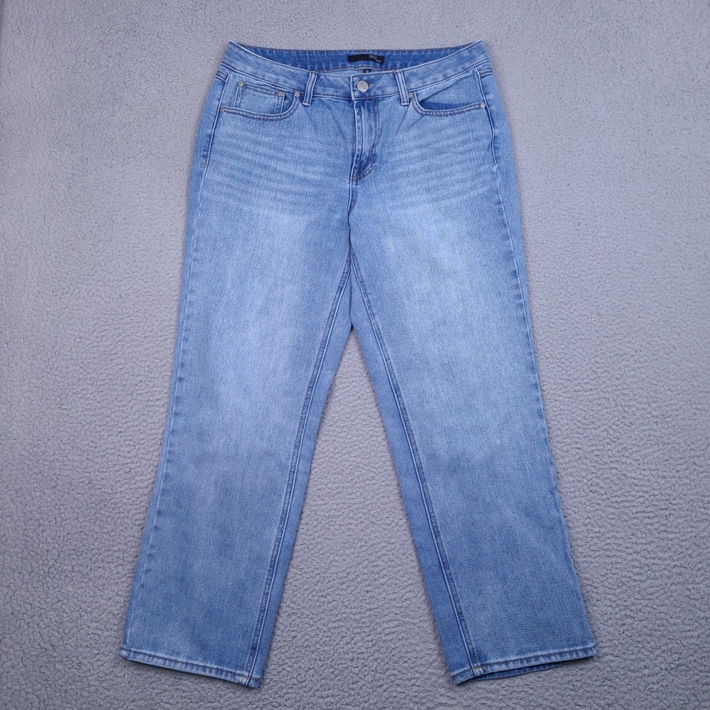 1822 Denim Jeans Womens 12 Straight Leg Medium Wash Stretch Blue